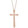 14K Rose 38x18.5 mm Elongated Cross 20 inch Necklace Ref. 16180028