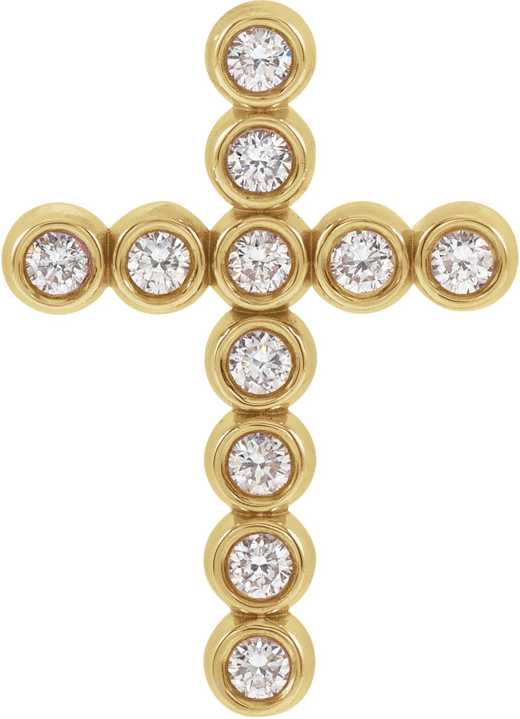 14K Yellow 1/4 CTW Natural Diamond Cross Pendant