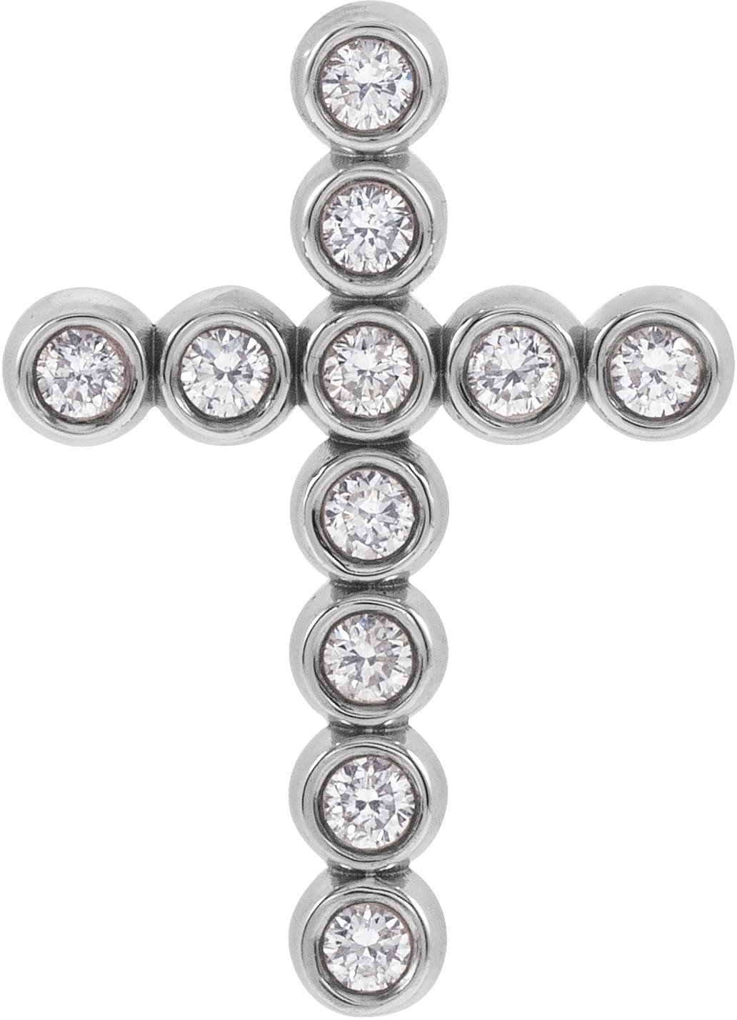 14K White 1/4 CTW Diamond Cross Pendant