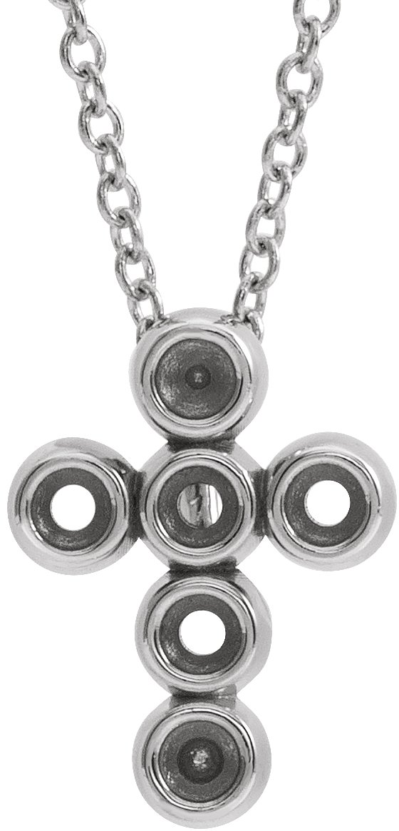 Bezel-Set Cross Necklace or Pendant