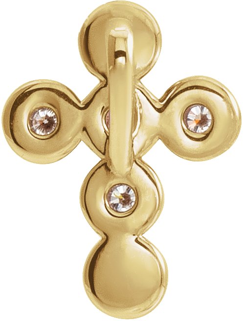 14K Yellow 1/6 CTW Diamond Cross Pendant