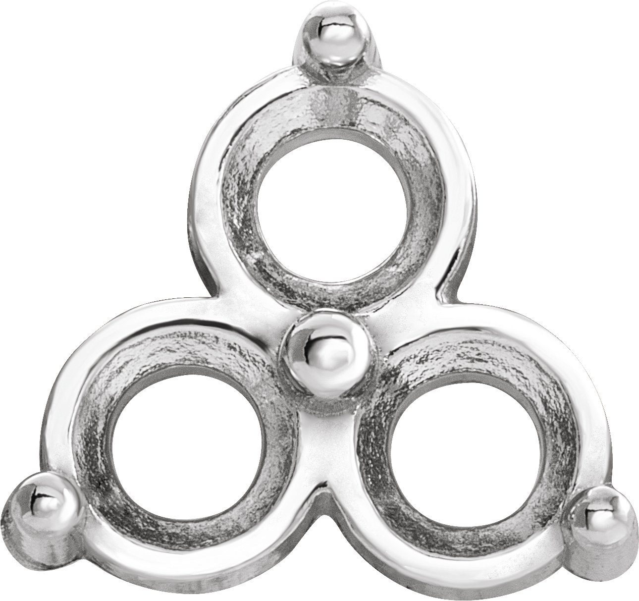 Round Three-Stone Earring Setting