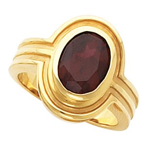 Platinum 10x8 mm Oval Bezel-Set Ring Mounting