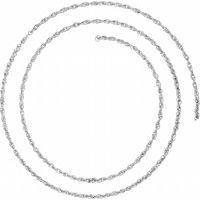 10K White 1.75 mm Solid Rope Chain By the Inch