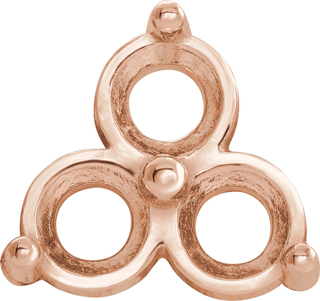 Round Three-Stone Earring Setting