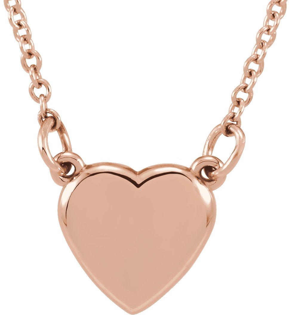 14K Rose Heart 18" Necklace