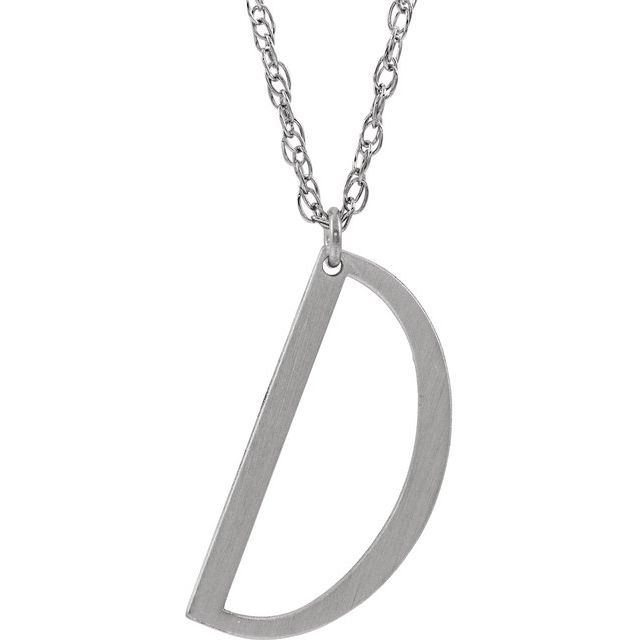Sterling Silver Block Initial D 16-18