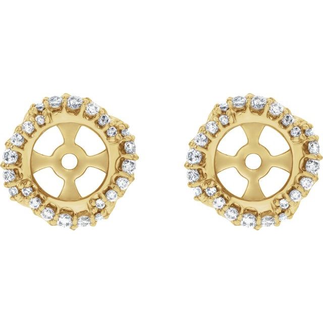 14K Yellow 1/4 CTW Diamond Halo-Style Earring Jackets with 5.7 mm ID