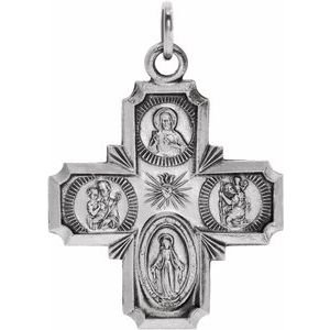 Sterling Silver 18x18 mm Four-Way Cross Medal | Stuller