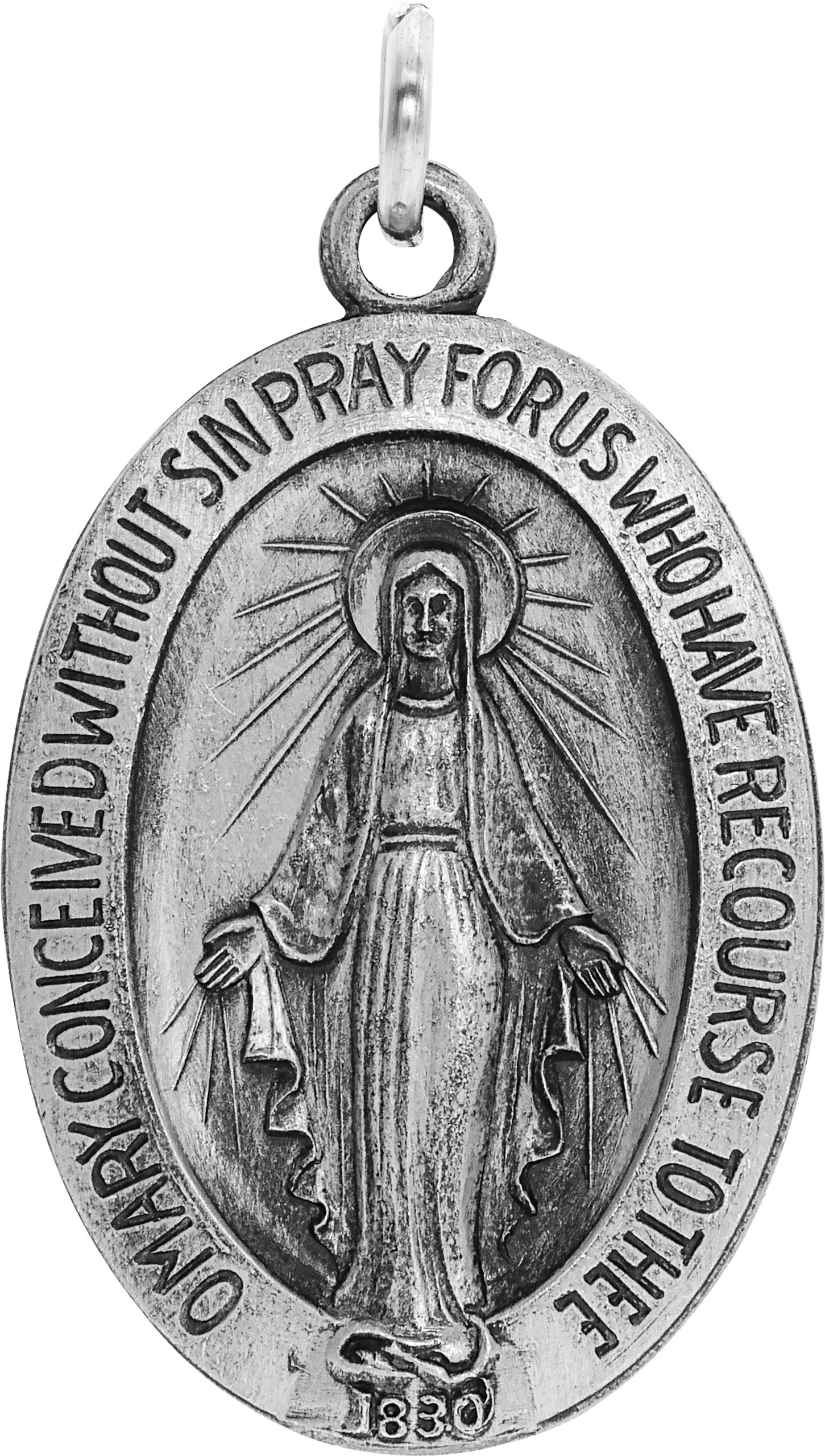 Sterling Silver 19x14 mm Oval Miraculous Medal Ref 15072298