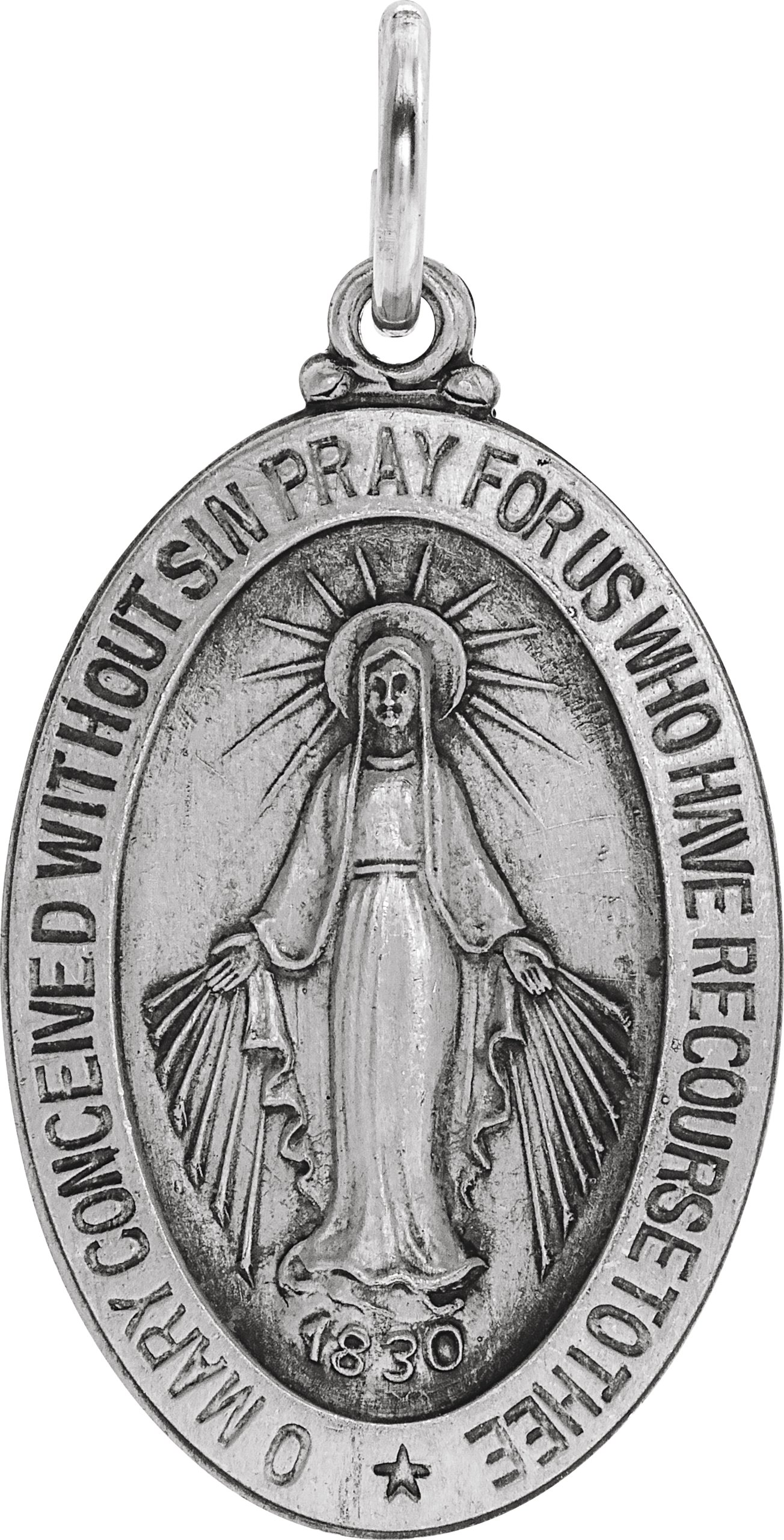 Sterling Silver 23x16 mm Oval Miraculous Medal Ref 15072331