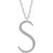 Sterling Silver Block Initial S 16-18