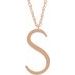 14K Rose Gold-Plated Sterling Silver Block Initial S 16-18