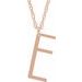 14K Rose Gold-Plated Sterling Silver Block Initial E 16-18