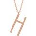 14K Rose Gold-Plated Sterling Silver Block Initial H 16-18