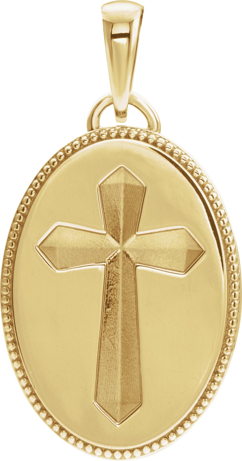 14K Yellow 20.9x13.61 mm Oval Cross Medal Ref. 16213963