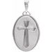 Sterling Silver 20.9x13.61 mm Oval Cross Medal