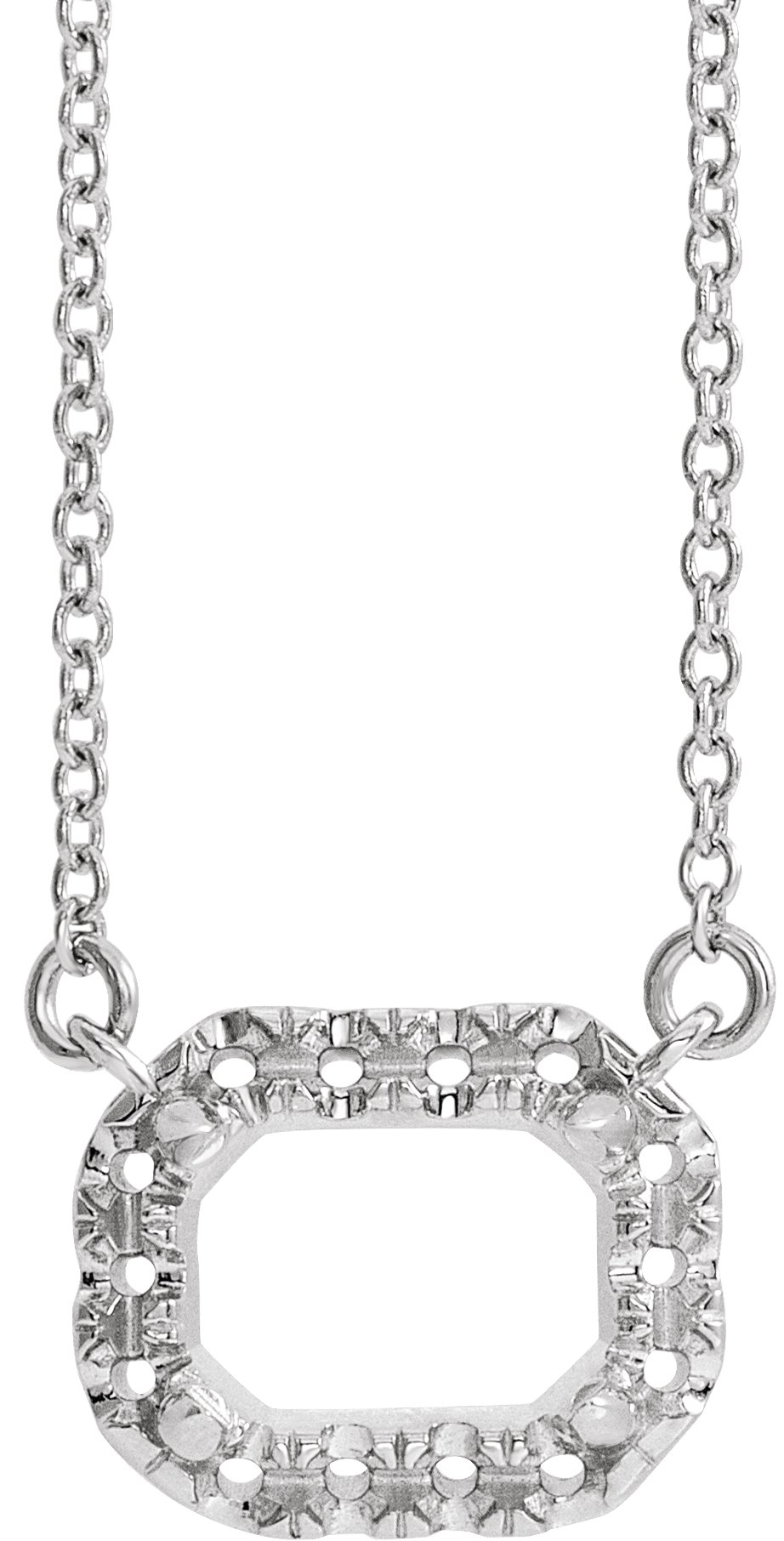 French-Set Halo-Style Necklace or Center
