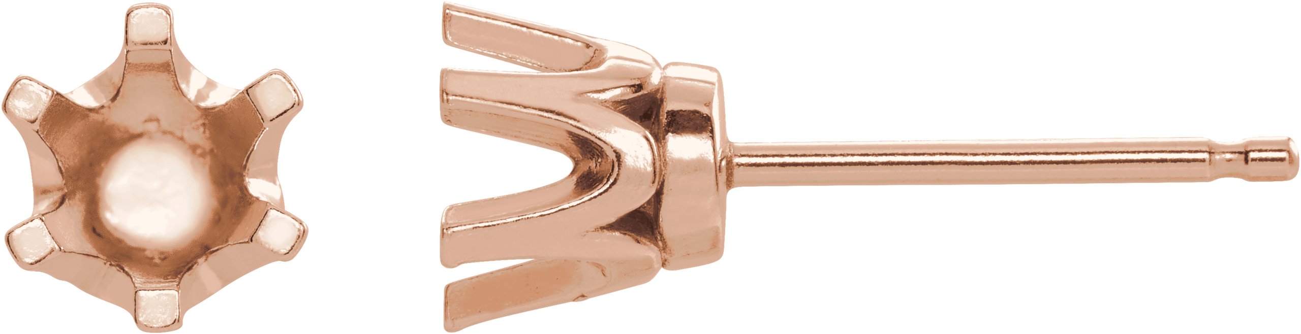 Round 6-Prong Crown Stud Earrings