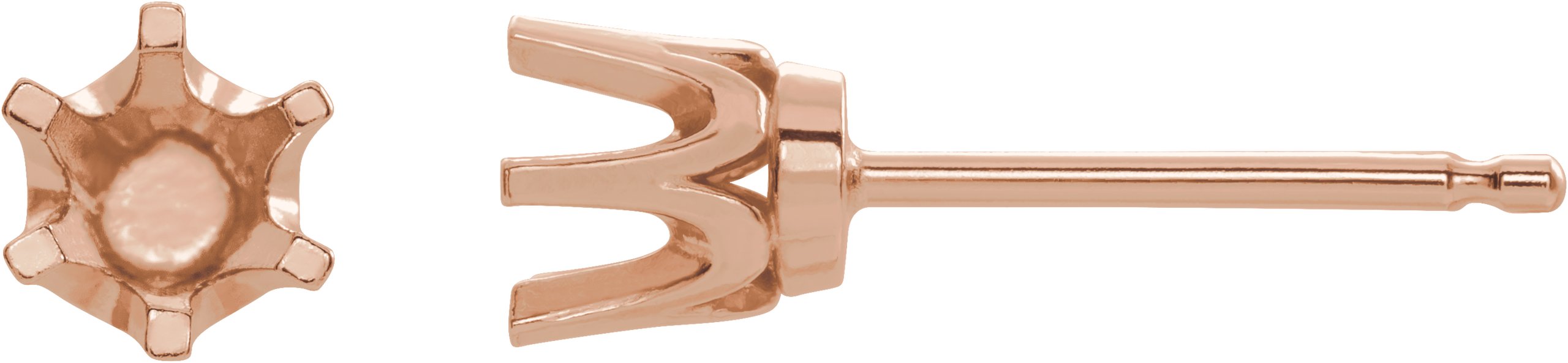 Round 6-Prong Crown Stud Earrings