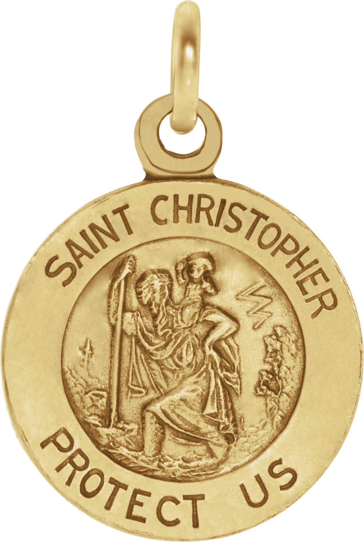 14K Yellow 12 mm St. Christopher Medal