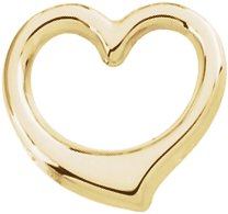 14K Yellow 12.2x12.2 mm Heart Slide Pendant