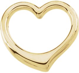 14K Yellow 16.2x15.7 mm Heart Slide Pendant