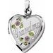 Sterling Silver Grandma Heart Locket with Enameled Flowers