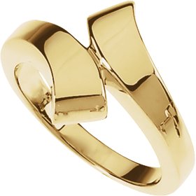 14K White Bypass Ring