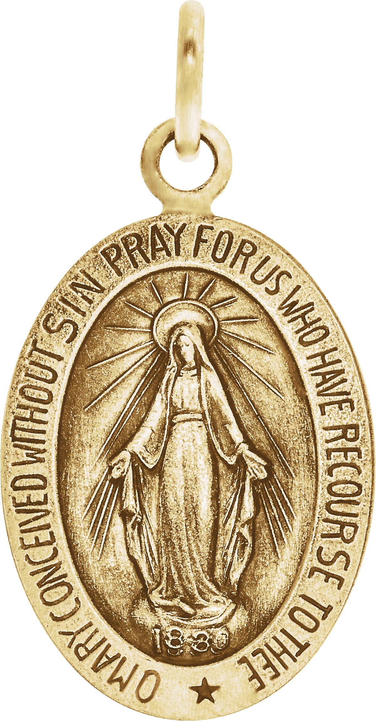 14K Yellow 15x11 mm Oval Miraculous Medal Ref 129907