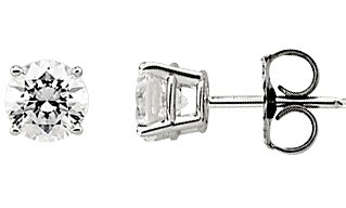 14KW 6mm Cubic Zirconia Earrings Ref 218022