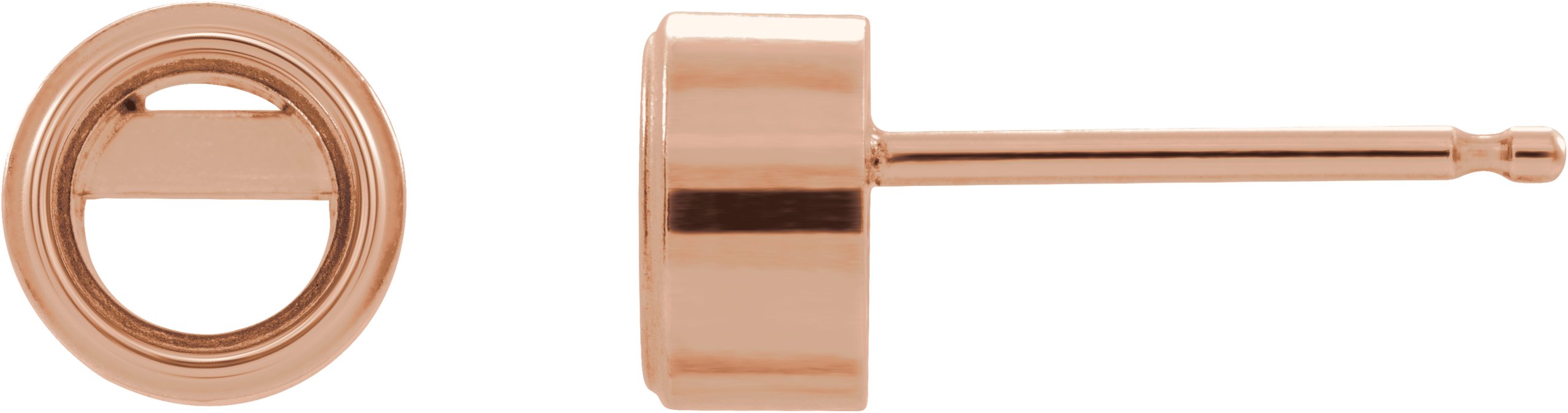 Round Bezel-Set Stud Earrings