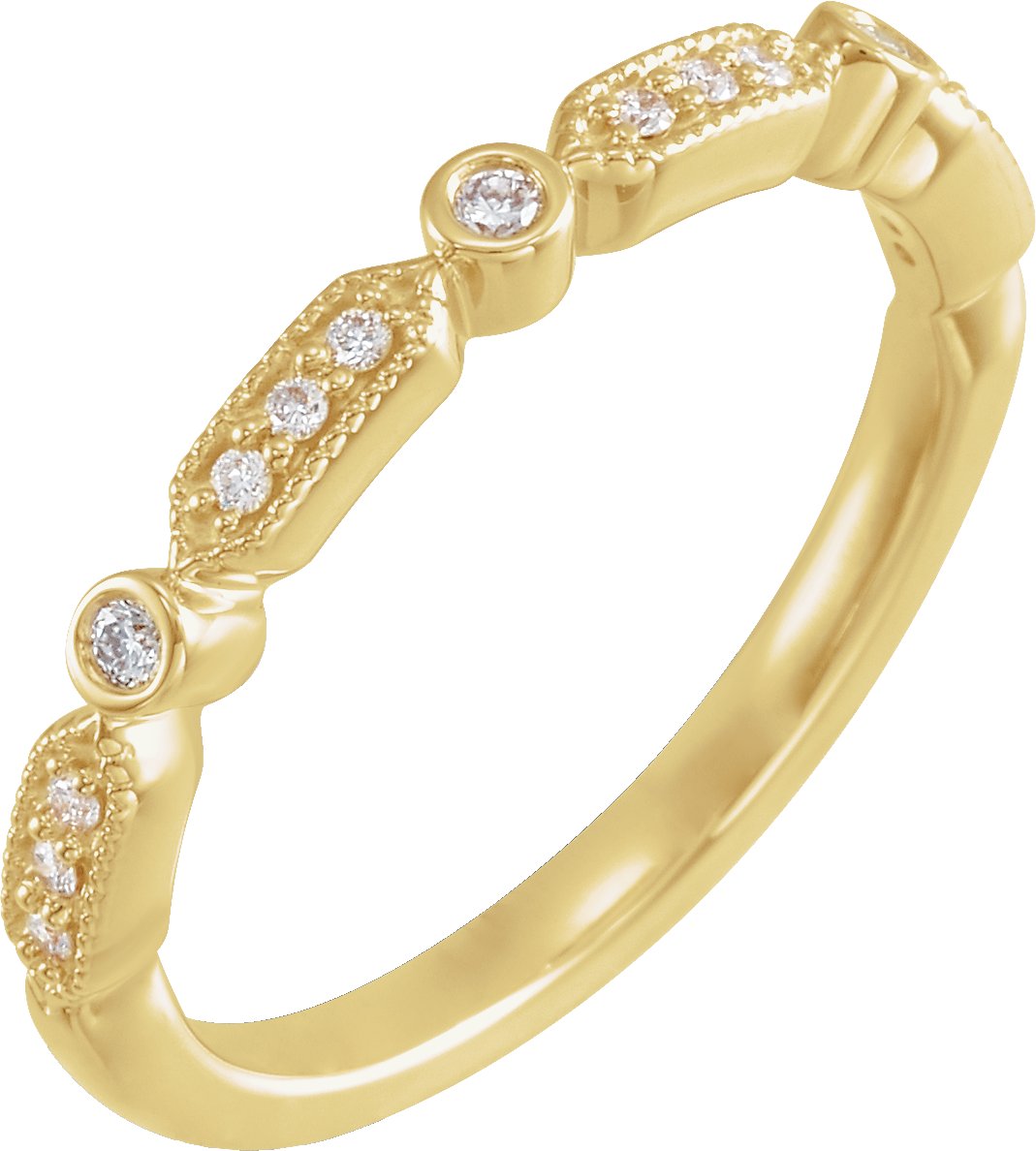 14K Yellow 1/8 CTW Diamond Anniversary Band