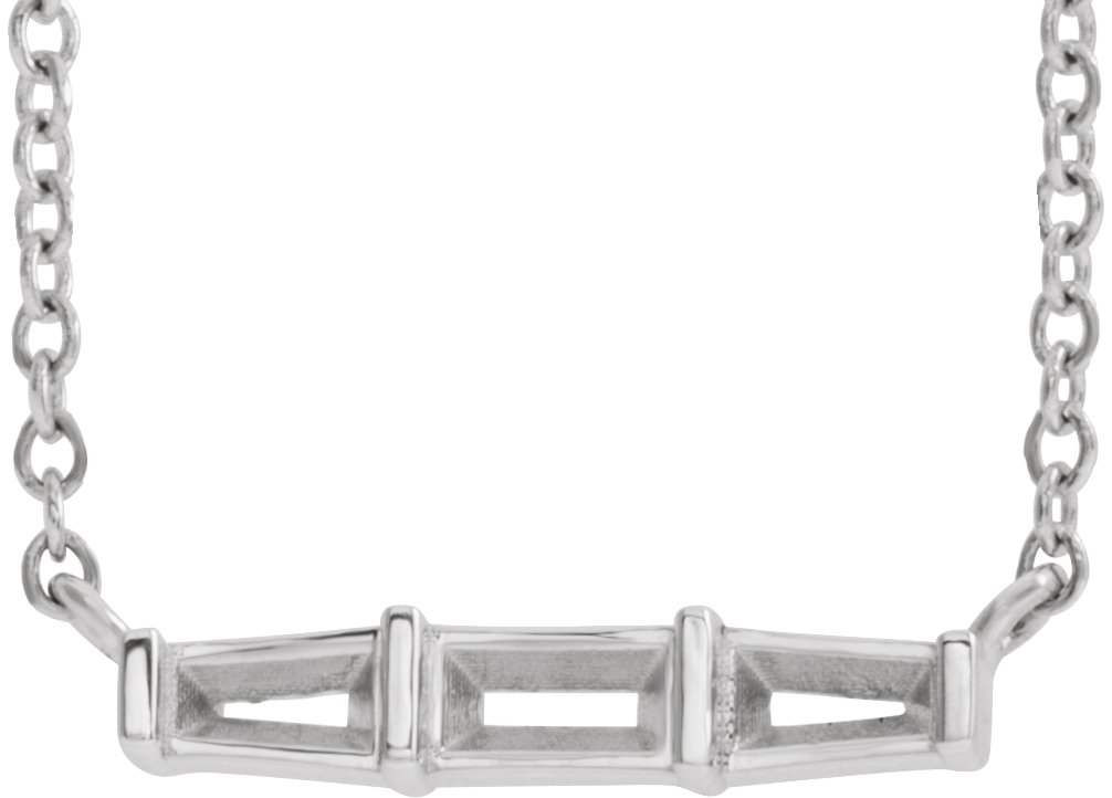 Three-Stone Bar Necklace or Center