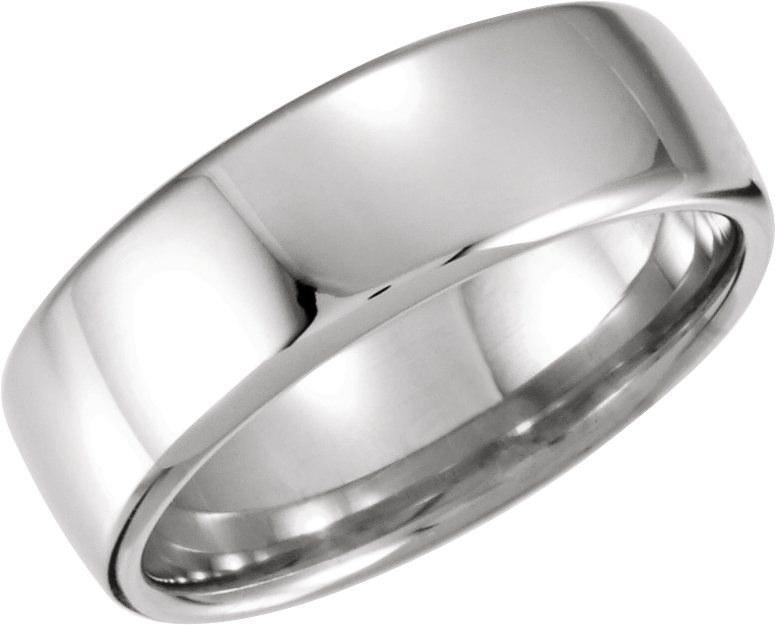 Platinum 7.5 mm European Half Round Band Size 4 Ref 6077008