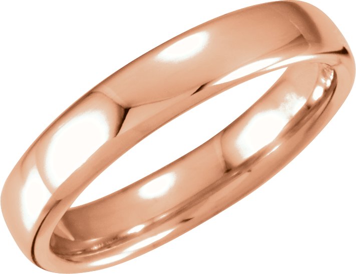 14K Rose 4.5 mm European Half Round Band Size 6 Ref 5524980