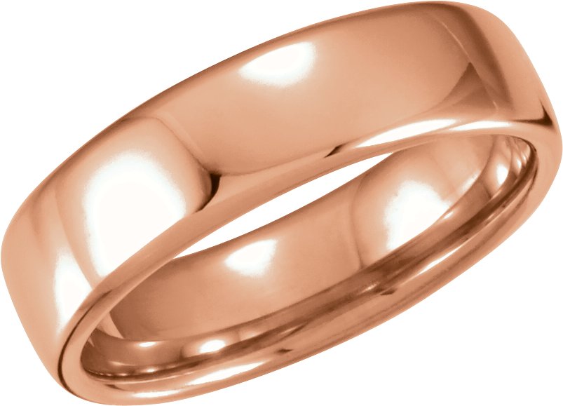 14K Rose 6.5 mm European Half Round Band Size 7.5 Ref 5564091