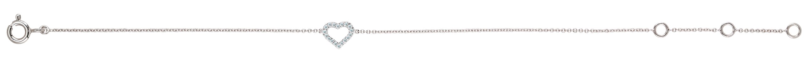 14K White .06 CTW Natural Diamond Heart 6-7 Bracelet