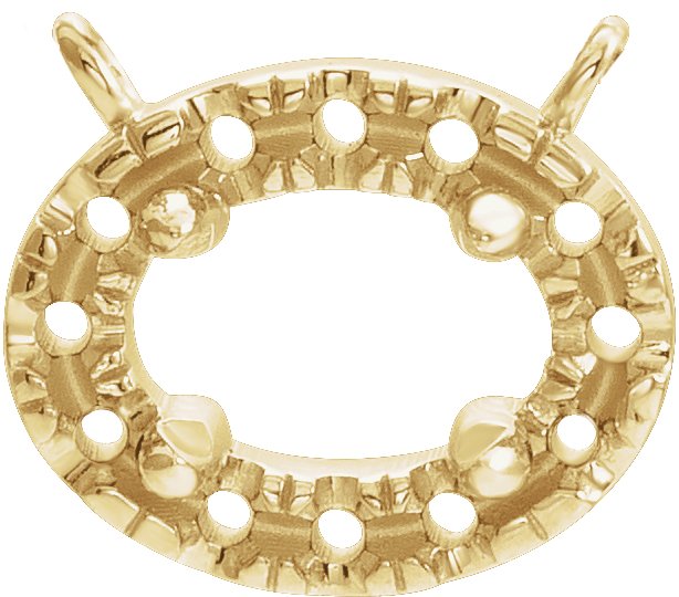 French-Set Halo-Style Necklace or Center