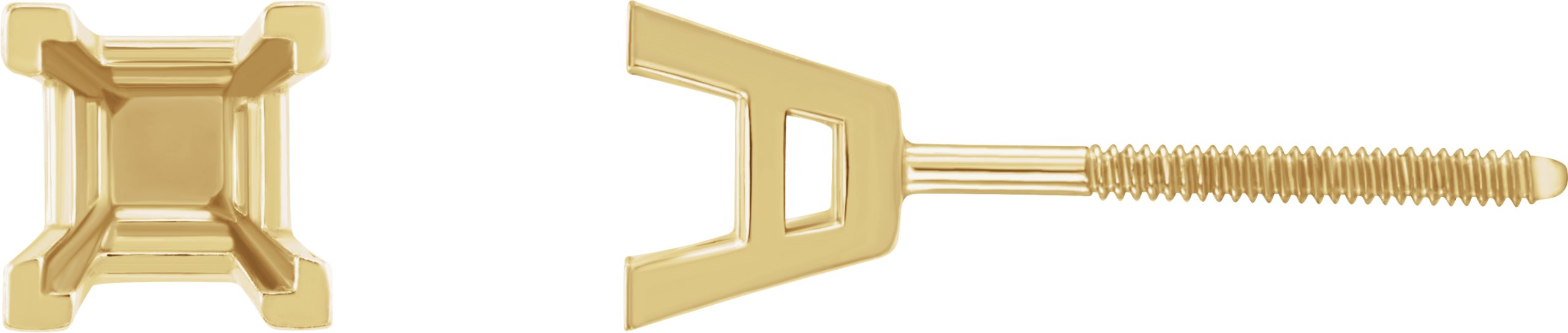Square V-End Stud Earrings