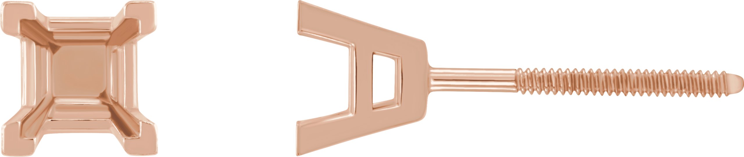 Square V-End Stud Earrings