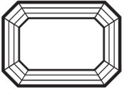 Vector Example of 46 Facet Emerald Cut - Front