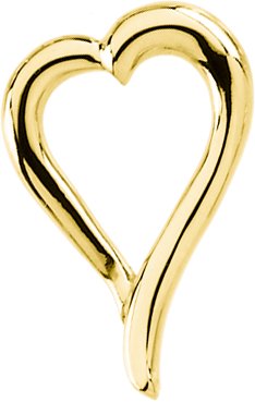 14K Yellow 21.25x14.5 mm Heart Slide Pendant