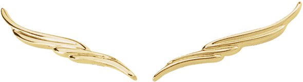 14K White Wing Right Ear Climber 