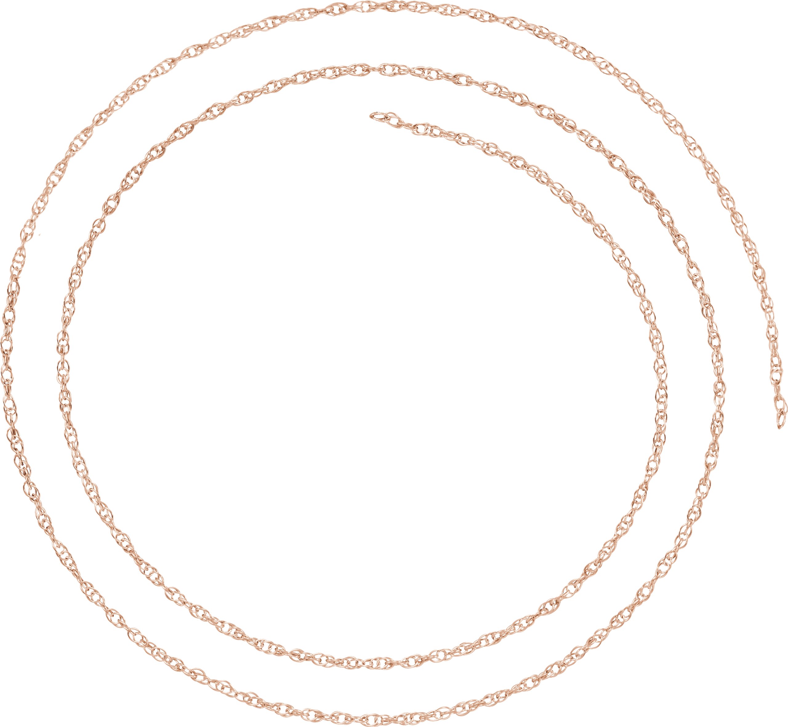 18K Rose 1.5 mm Rope Chain by the Inch