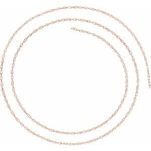 18K Rose 1.5 mm Rope Chain by the Inch