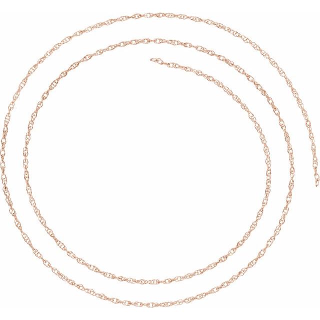 10K Rose 1.5 mm Solid Rope Chain By the Inch