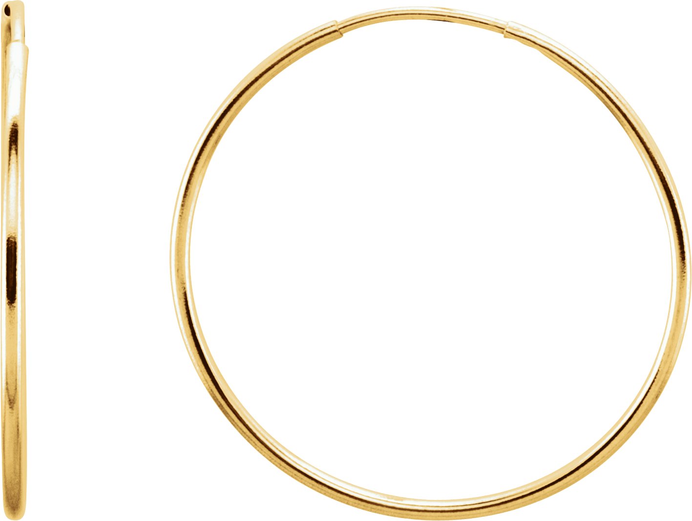 14K Yellow 24 mm Endless Hoop Earrings Ref 2640361