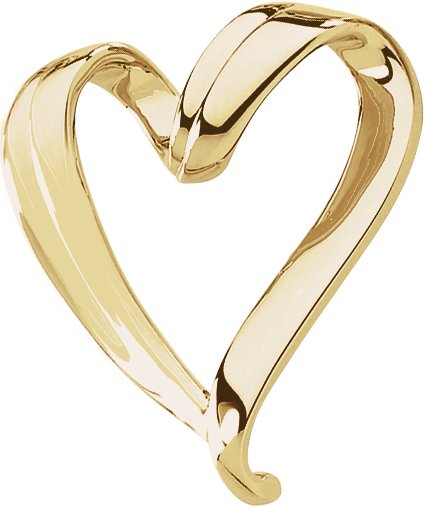 14K Yellow Heart Slide Pendant