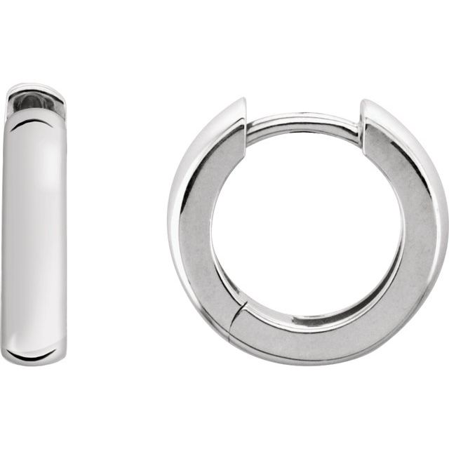 Sterling Silver 14 mm Hinged Earrings